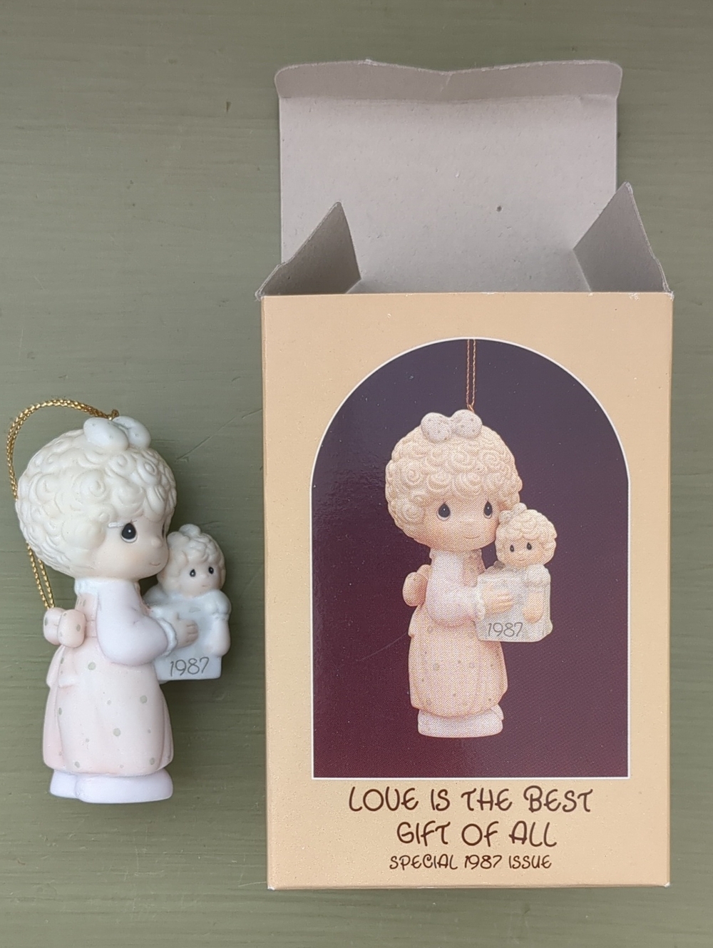 Love is the Best Gift of All MotherBaby 1987 Precious Moments Christmas Ornament